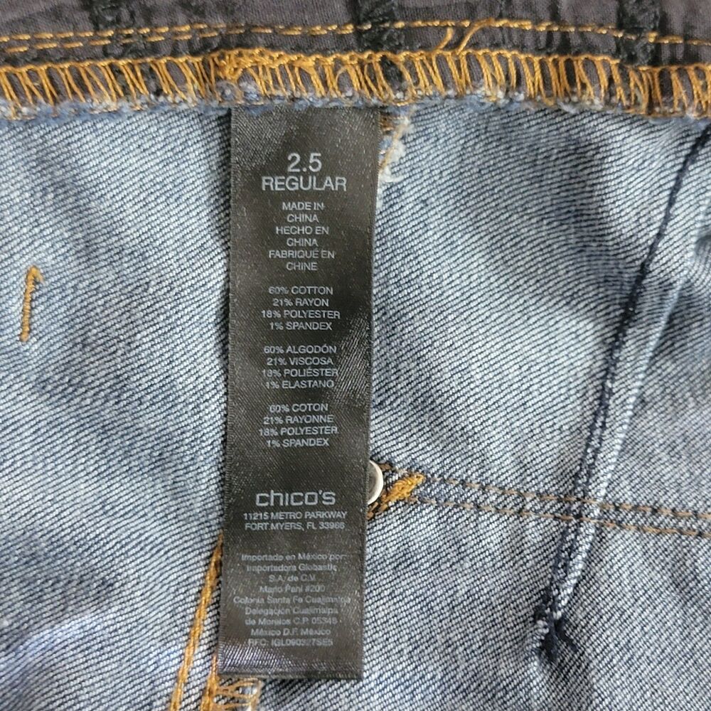 Chicos Jeans 2.5 Womens 14 Blue Dark Wash The So Lifting Slim Leg Stretch Denim - Picture 11 of 12